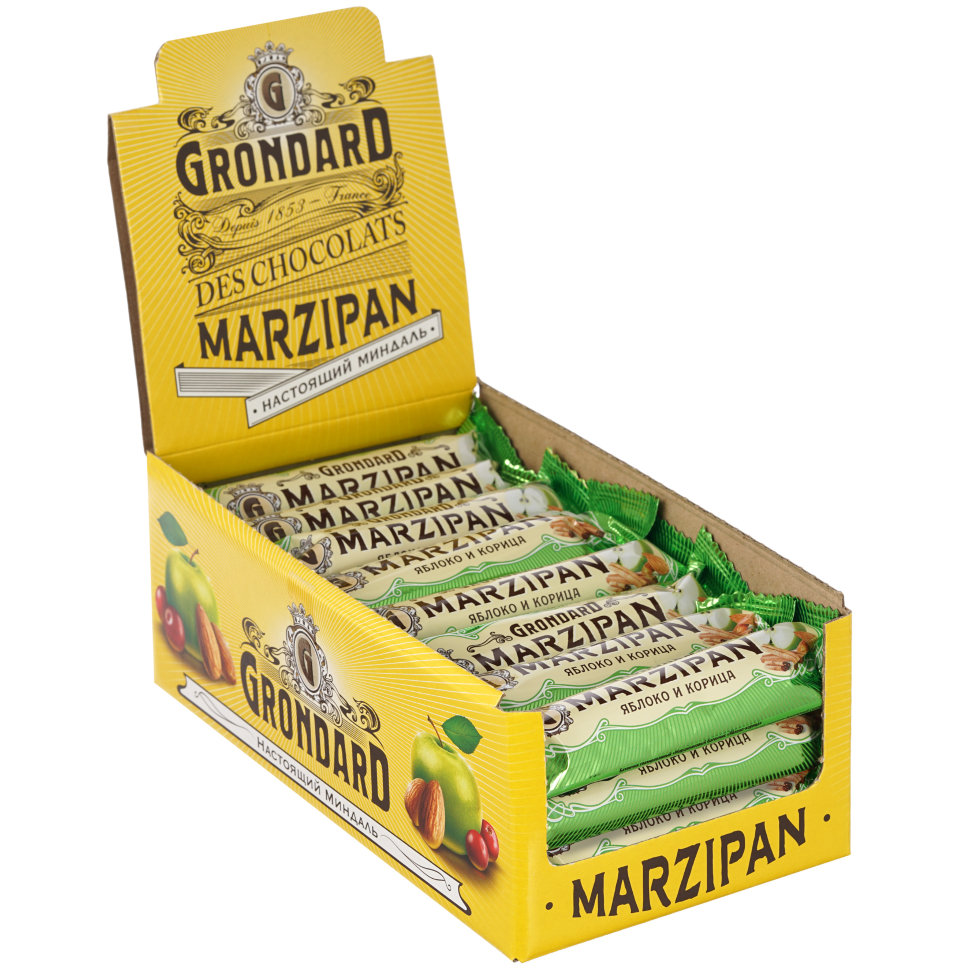  TM Grondard     (9388) Батончики глазированные Марципановые Яблоко-Корица, (24шт по 50г)     в Грозном