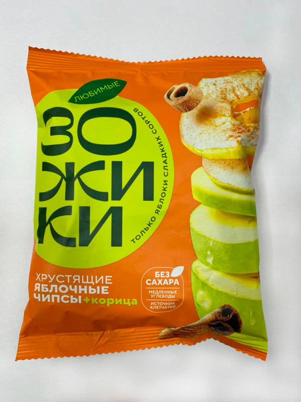 №1 Зожики Яблочные+корица чипсы, 25г  в Грозном
