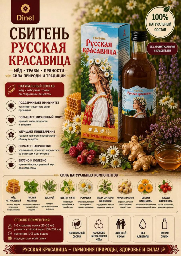 №3 Сбитень Русская красавица, 250мл в Грозном