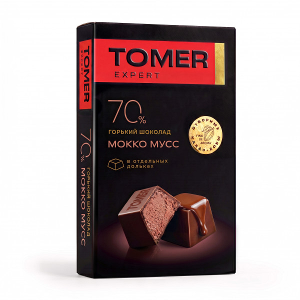№2 Фабрика Томер  Горький шоколад с начинкой МОККО МУСС, 110г в Грозном